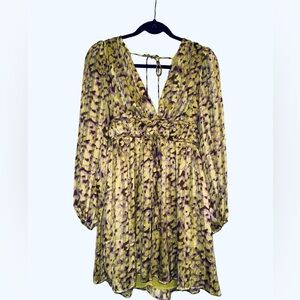NWT lush flowy cheetah animal print mini dress